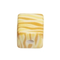 Cube-shaped acrylic bead with yellow and white zebra pattern for jewelry making - Cube / Light Yellow Zebra Stripe