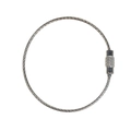 Silver stainless steel wire keychain ring with threaded barrel screw lock cable - White K/Silver