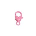 Fermoir mousqueton en forme de cœur rose pour porte-clés et accessoire de sac - Rose Pêche
