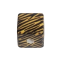 Yellow acrylic cube bead with black tiger stripes and hole for DIY jewelry making - Cube / Deep Yellow Zebra Stripe