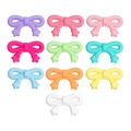Set of 10 colorful acrylic bowknot beads with stars for DIY jewelry and phone charms - Bow / Soft Touch Mixed Colors