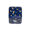 Blue leopard print acrylic cube bead with center hole for DIY jewelry making - Cube / Royal Blue Leopard Pattern