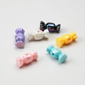 Bunte bonbonförmige Acrylperlen DIY-Set mit verschiedenen perligen Oberflächen - Apertur: 3.5mm / Solide Zufällige Mischfarben
