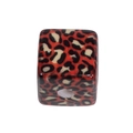 Square acrylic bead with red leopard pattern for DIY jewelry making and keychains - Cube / Large Red Leopard Pattern