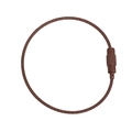 Brown nylon-coated steel wire keychain loop with non-slip knurled screw connector - Dark Coffee