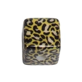 Square acrylic leopard print bead with center hole for DIY jewelry making - Cube / Yellow Leopard Pattern