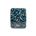 Blue leopard print acrylic square bead for DIY jewelry making and keychains - Cube / Emerald Leopard Pattern