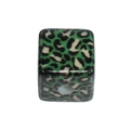 Square acrylic beads featuring a vibrant green leopard print for jewelry making - Cube / Green Leopard Pattern