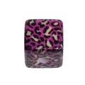 Pink leopard print acrylic cube bead with center hole for DIY jewelry making - Cube / Magenta Leopard Pattern