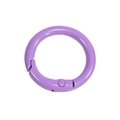 Light purple round alloy snap ring with glossy coating for DIY keychains and bags - Dark Purple
