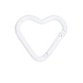 White heart-shaped carabiner alloy spring ring connector for DIY keychains - White