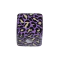 Square acrylic bead with purple leopard print and central hole for DIY jewelry making - Cube / Purple Leopard Pattern