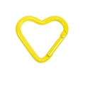 Yellow heart-shaped alloy spring buckle carabiner with glossy lacquer finish for DIY - Yellow