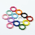 Set of 12 colorful wave-shaped alloy spring rings for DIY keychain and bag accessories - Random Mixed Colors