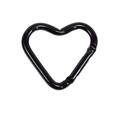 Heart-shaped alloy spring clasp in black finish for DIY keychain accessories - Black