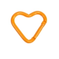 Bright orange heart-shaped alloy spring clasp for DIY keychains and accessories - Orange