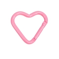 Pink heart-shaped metal carabiner spring gate ring for DIY keychains and bag hooks - Peach