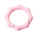 Pink octagonal spring ring buckle with bamboo texture and hinge for DIY bags - Pink