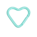 Mint green heart-shaped carabiner alloy spring ring for DIY keychains and crafts - Emerald