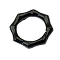 Bamboo style metal spring ring buckle in glossy black finish for DIY accessories - Black