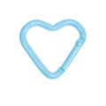 Sky blue heart-shaped aluminum alloy spring clasp keychain ring accessory - Light Blue