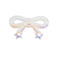 Irriserende acryl strikhanger van acryl met ster-uitsparingen en glanzende glitterafwerking - Strik / Jelly Wit