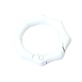 White bamboo style spring ring clasp DIY accessory for bag handle and keychain - White