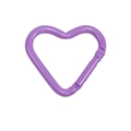 Purple heart-shaped spring ring carabiner keychain connector for DIY jewelry making - Dark Purple