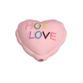 Rosa herzförmige Acrylperle mit glitzerndem HOT LOVE Text für DIY Schmuckherstellung - Mattes Herz Rosa