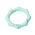 Mint green bamboo style spring O-ring buckle for DIY keychains and bag accessories - Emerald