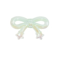 Iridescent acrylic bow keychain accessory with star pendants and shiny aurora finish - Bow / Iridescent Green