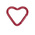 Dark red heart-shaped carabiner alloy spring ring connector for DIY keychains - Ancorra Red