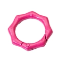 Vibrant bright pink bamboo style alloy spring ring connector for DIY keychains - Rose Red
