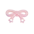 Pink translucent acrylic bow charm with iridescent finish and star pendants - Bow / Jelly Light Pink