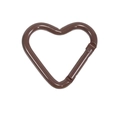 Dark brown heart-shaped carabiner alloy spring ring keychain for DIY accessories - Dark Coffee