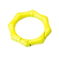 Bamboo style round spring ring clasp in neon green finish for DIY handbags - Yellow