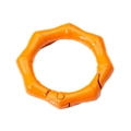 Bright orange bamboo texture round spring ring clasp for DIY bag and keychain accessories - Orange