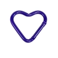 Dark purple heart shaped alloy spring gate carabiner for DIY keychains and charms - Eggplant Purple
