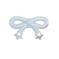Acrylic colorful bowknot charm with stars in iridescent pearl white finish - Bow / Jelly-Aqua Blue