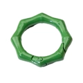 Bamboo style green lacquered alloy spring ring connector for DIY keychains - Green