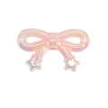 Pink pearlescent acrylic bow pendant with star charms for phone chains and keychains - Bow / Jelly Grapefruit