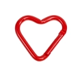 Bright red heart-shaped carabiner alloy spring ring keychain accessory - Red