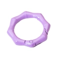 Purple bamboo textured round spring ring buckle for DIY craft bags and keychains - Violet