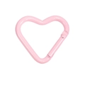 Pink heart-shaped carabiner snap hook clip in matte alloy for DIY keychains - Pink