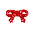 Vibrant red acrylic bowknot bead accessory with glitter and star detail for DIY jewelry - Bow / Lacquered - Bright Red
