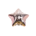Sternförmige Acrylperle mit rosa Metallic-Finish und Good Luck Gravur - Metallischer Stern Milchtee