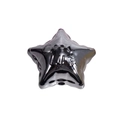 Metallische Sternperle in Gunmetal mit Good Luck Gravur für DIY-Schmuck - Metallischer Stern Gunblack