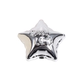 Silberne sternförmige Acrylperle mit Good Luck Gravur für DIY-Schmuckherstellung - Metallischer Stern-Silber