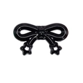 Glossy black acrylic bow pendant with silver star accents for phone chains and DIY crafts - Bow / Lacquered - Black