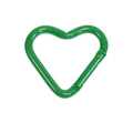 Green heart-shaped metal spring ring buckle for DIY keychains and accessories - Dark Green